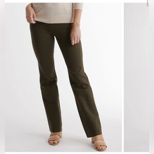 Quince - Ultra-Stretch Ponte Bootcut Pants - Olive green - size L - 32” inseam